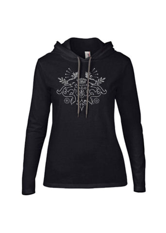 Women's Long Sleeve Hooded Crest T